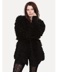 Lost & Found - Black Fur Coat - Lyst