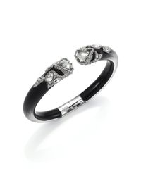 Alexis Bittar | Black Lucite Glacial Crystal Doublet Shield Cuff Bracelet | Lyst