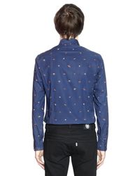 KENZO | Blue Ufo Printed Cotton Poplin Shirt for Men | Lyst