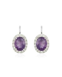 FORZIERI - Purple 0.51 Ct Diamond Pave 18k Gold Earrings W/amethyst - Lyst