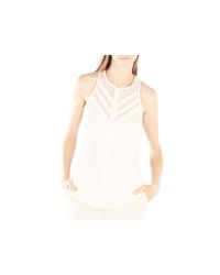 BCBGMAXAZRIA | Beige Jay Illusion Lace Neck Top | Lyst