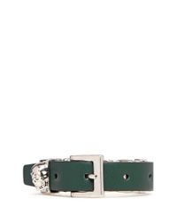 Alexander McQueen | Green Chain Leather Bracelet | Lyst