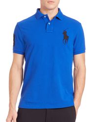 Polo Ralph Lauren | Blue Custom-fit Big Pony Mesh Polo for Men | Lyst