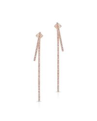 Anne Sisteron - Pink 14kt Rose Gold Diamond Double Bar Earrings - Lyst