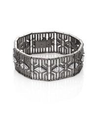Adriana Orsini | Metallic Deco Pave Crystal Wide Line Bracelet | Lyst