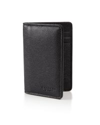 COACH | Black Grained Leather Card Case for Men | Lyst