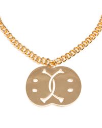 Moschino | Metallic Smiley Face Necklace | Lyst
