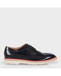 Paul Smith | Blue Men's Dark Navy Leather 'grand' Brogues for Men | Lyst