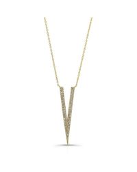 Anne Sisteron - 14kt Yellow Gold Diamond Double Narrow V Necklace - Lyst