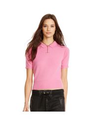 Polo Ralph Lauren | Pink Cashmere Collared Sweater | Lyst