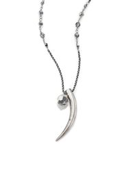 Chan Luu | Metallic Crystal & Sterling Silver Beaded Horn Pendant Necklace | Lyst
