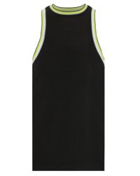 T By Alexander Wang | Black Waffle Mesh Tank Top | Lyst