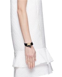 Valentino | Black Rockstud Double Wrap Hinge Leather Bracelet | Lyst