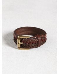 John Varvatos | Brown Leather Cuff With Hand-Knotted Detail for Men | Lyst