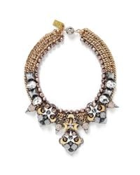 Assad Mounser | Metallic Moon Crystal Square Curb Chain Necklace | Lyst