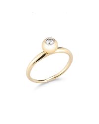 Mizuki - Metallic Ring With Single Diamond - Lyst