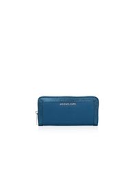 MICHAEL Michael Kors | Blue Jet Set Frame Out Saffiano Leather Continental Wallet | Lyst