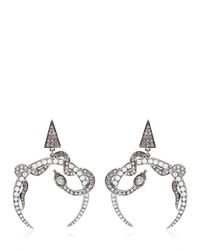 Roberto Cavalli | Metallic Embellished Snake Earrings | Lyst