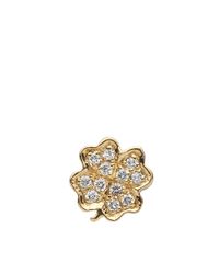 Loquet London | Metallic 18k Yellow Gold And Diamond "luck" Four Leaf Clover Charm | Lyst