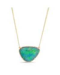 Anne Sisteron | Multicolor 14kt Yellow Gold Opal Diamond Organic Shape Necklace | Lyst
