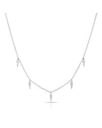 Anne Sisteron - Metallic 14kt White Gold Diamond Pine Necklace - Lyst