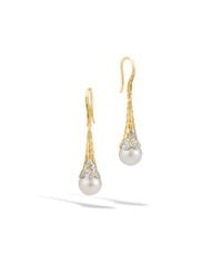 John Hardy | White Dot Earrings | Lyst
