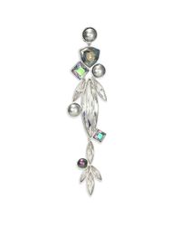 Ca&Lou | Metallic Tea Crystal & Faux Pearl Clip-on Single Drop Earring | Lyst