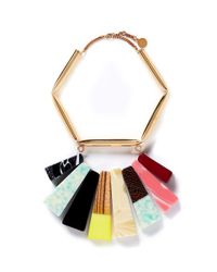 Stella McCartney | Multicolor Mixed Stone Brass Necklace | Lyst