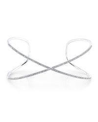 Anne Sisteron | 14kt White Gold Diamond X Cuff | Lyst