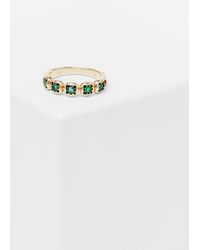 Anna Sheffield | Metallic Gold With Emeralds Five Stone Ingot Band | Lyst