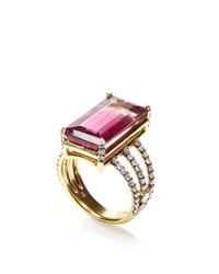 Jemma Wynne | One Of A Kind Emerald Cut Pink Tourmaline Ring | Lyst
