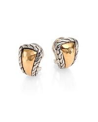 John Hardy | Metallic Palu 18K Yellow Gold & Sterling Silver Framed Shrimp Earrings | Lyst