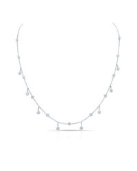 Anne Sisteron - 14kt White Gold Diamond Bezel Set Trickle Necklace - Lyst
