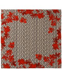 Armani Jeans Natural Floral Logo Long Scarf