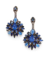 Erickson Beamon | Blue Swarovski Crystal Clustered Drop Earrings | Lyst