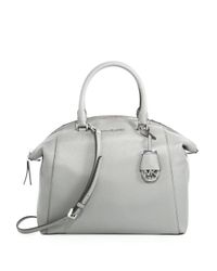 MICHAEL Michael Kors | Gray Riley Large Leather Satchel | Lyst
