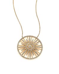 Adriana Orsini | Metallic Radiance Pavé Crystal Pendant Necklace/goldtone | Lyst