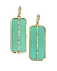 ABS By Allen Schwartz | Metallic Seaglass Brights Octagonal Pave Drop Earrings | Lyst