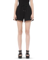 Alexander Wang | Black Cotton Fleece Wide Leg Sweatpants | Lyst