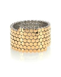 John Hardy | Metallic Dot 18k Yellow Gold & Sterling Silver Multi-row Coil Bracelet | Lyst