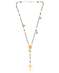 Dolce & Gabbana | Metallic Onyx & Brass Rosary Necklace | Lyst