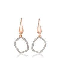 Monica Vinader | Pink Riva Mini Diamond Hoop Earrings | Lyst