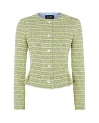 Armani Jeans | Green Peplum Stripe Jacket | Lyst