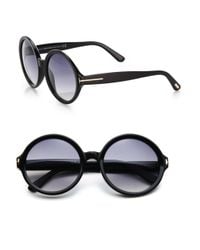 Tom Ford | Black Juliet 55Mm Round Sunglasses | Lyst