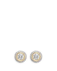 CZ by Kenneth Jay Lane | Metallic Brilliant Cut Cubic Zirconia Stud Pavé Earrings | Lyst