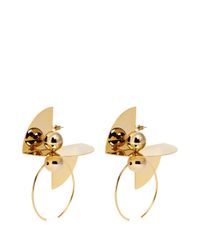 Toga | Metallic 'Symbolic' Ball Hoop Brass Plate Earrings | Lyst