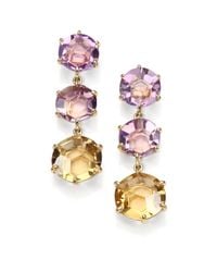 Ippolita | Pink Amethyst Ametrine Orange Citrine 18k Yellow Gold Cascade Drop Earrings | Lyst