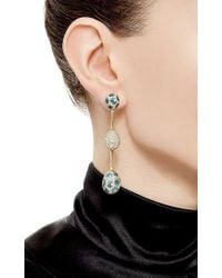 Nicholas Varney | Multicolor One Of A Kind Blue Zircon And Diamond Baton Ear Pendants | Lyst