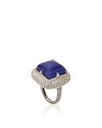 Nina Runsdorf | Blue Tanzanite Sugar Loaf Diamond Ring | Lyst