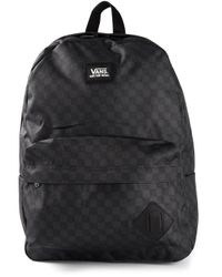 vans grey checkered backpack